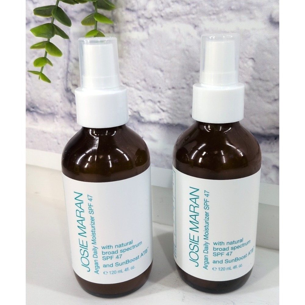 NWOB LOT 2!😍Josie Maran Argan Daily Moisturizer SPF 47 Protect Big 4oz SunBoost